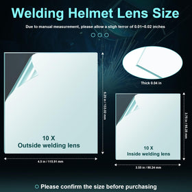 Ahuliao polycarbonate welding lens close-up shows tough, impact-resistant material.