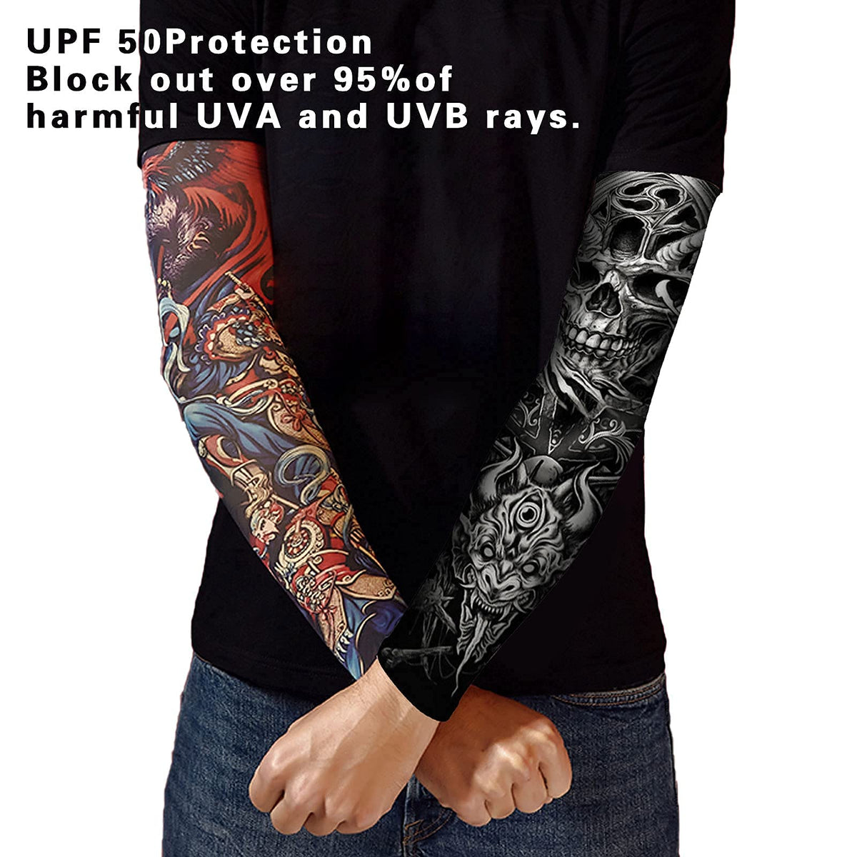AHXN tattoo pattern arm sleeve adds stylish sun protection