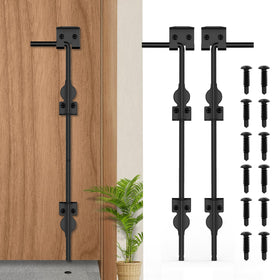 AHYYN 24in cane bolt gate latch in action securing wooden gates