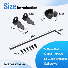 AHYYN heavy-duty gate rod packaging with install hardware