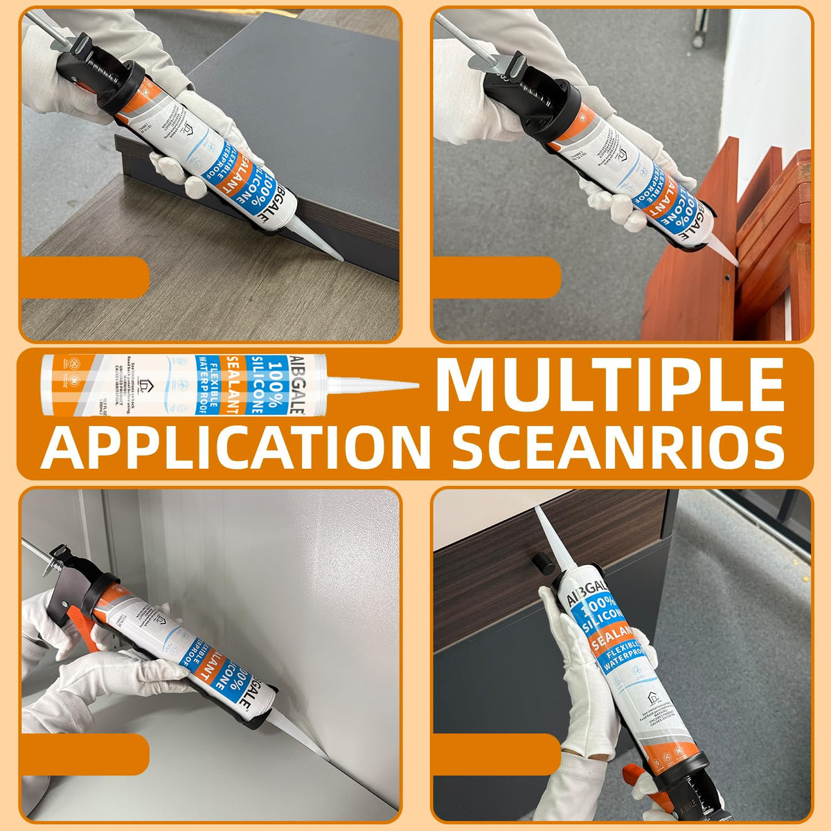 AIBGALE multi-surface sealant adheres to metal, ceramic, wood.