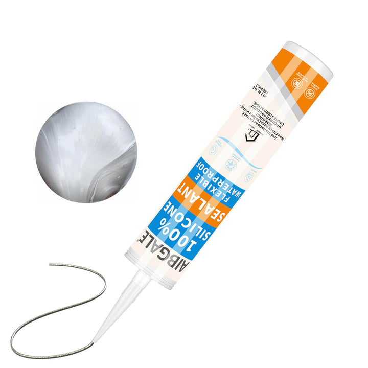 AIBGALE Silver Silicone Sealant 10.1 oz cartridge for simple sealing.