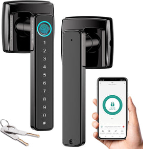 Aibocn smart lock with handle front view showing secure entry design