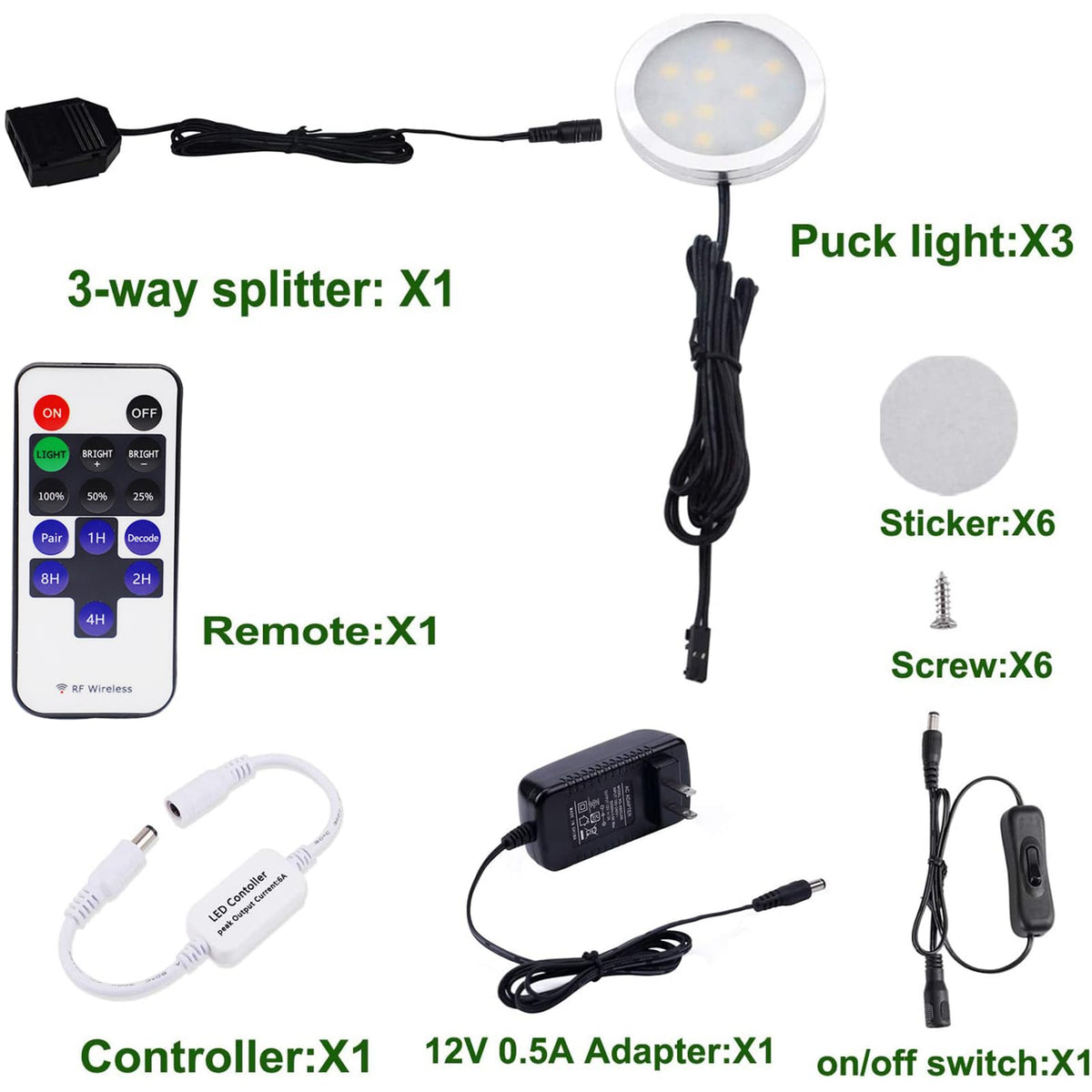 AIBOO slim-profile puck lights showing low-profile design under cabinet