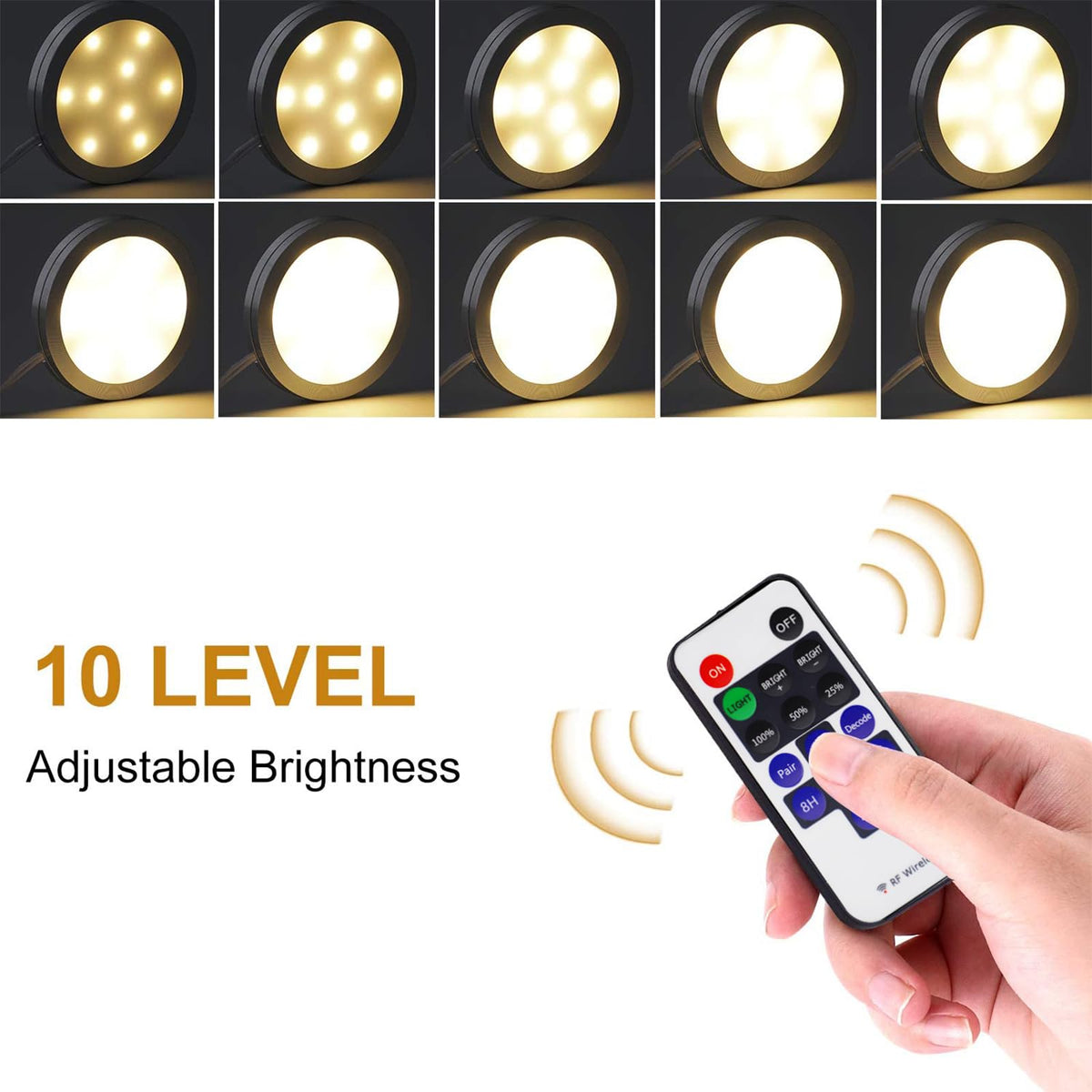 AIBOO RF remote enables wireless control of puck lights