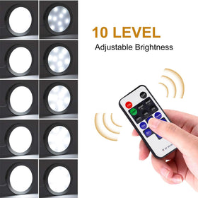 Six puck lights linked by a 6.6 ft cord for flexible placement