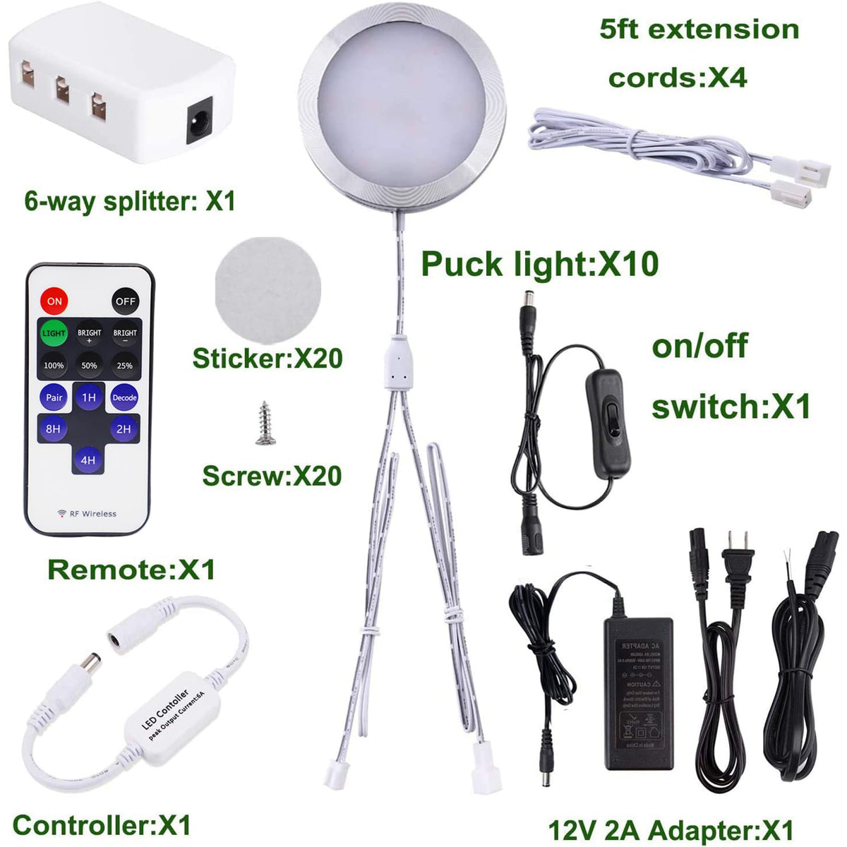 AIBOO remote dimming control highlights dimmable puck lights for mood lighting