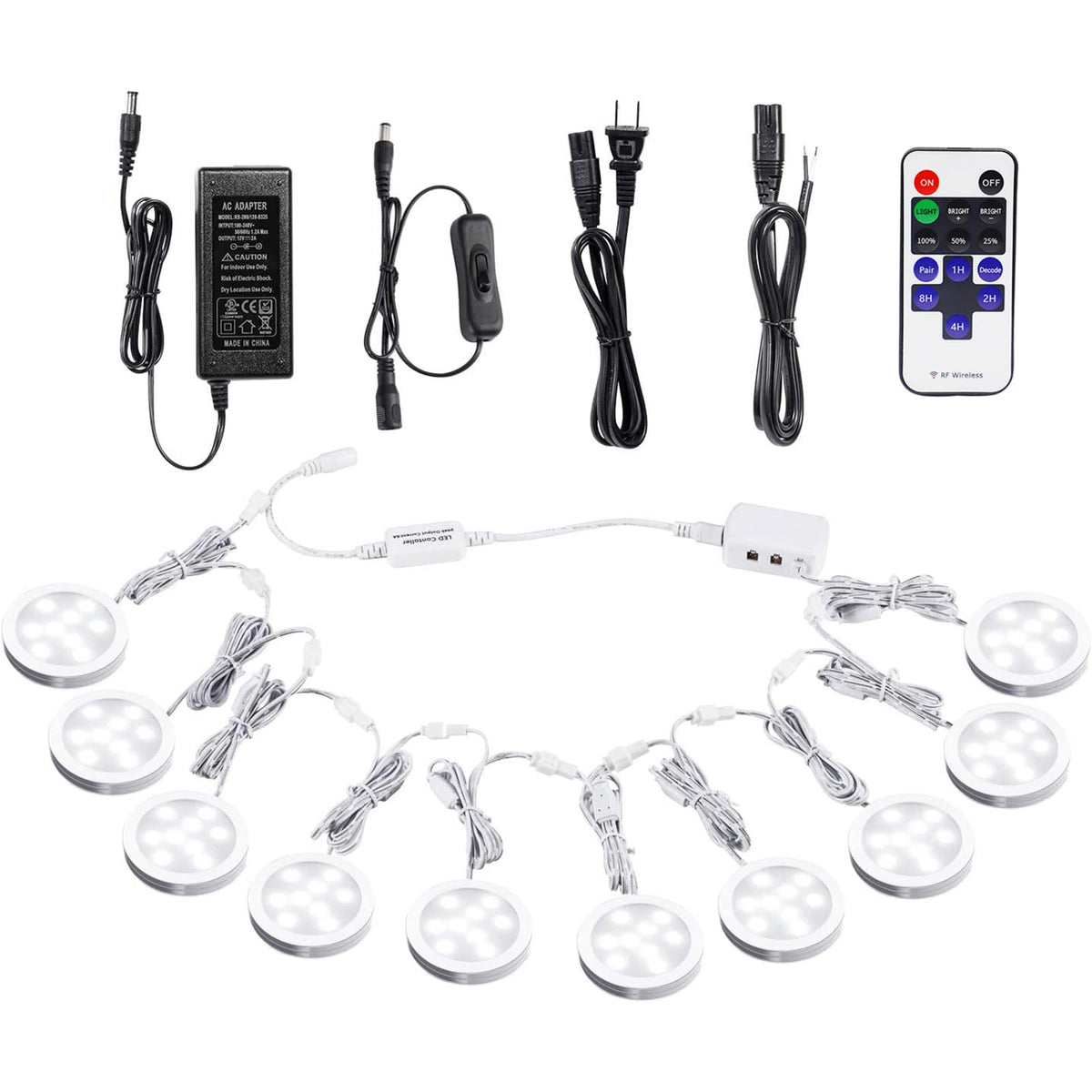 AIBOO linkable puck light under cabinet daylight white for bright countertop illumination