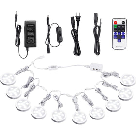 AIBOO linkable puck light under cabinet daylight white for bright countertop illumination