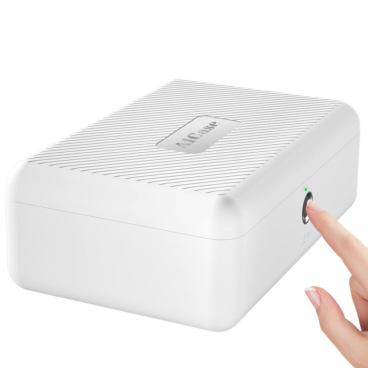 AICase biometric fingerprint box front view offering fast access to valuables