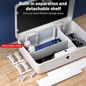 AICase biometric box interior divider keeps cash and jewelry organized