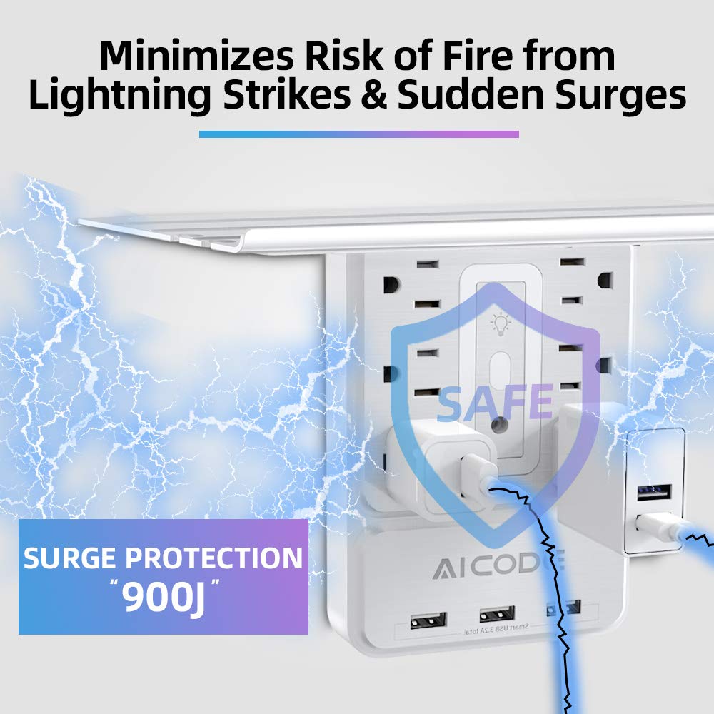 AICODE Socket Outlet Shelf night light provides gentle illumination at night.