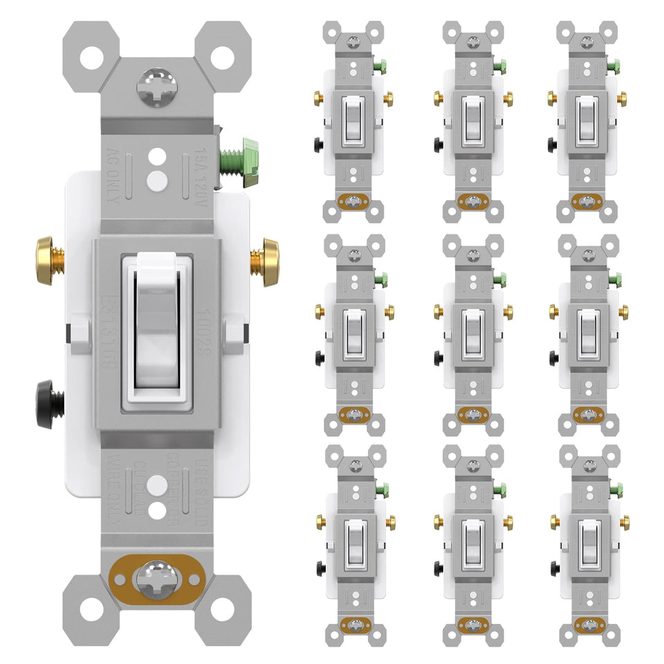 AIDA 15A 3-way quiet toggle switch front view for home lighting control