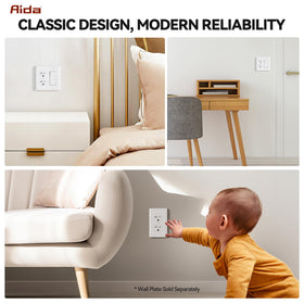 AIDA installation steps image illustrates simple wiring and secure mounting.