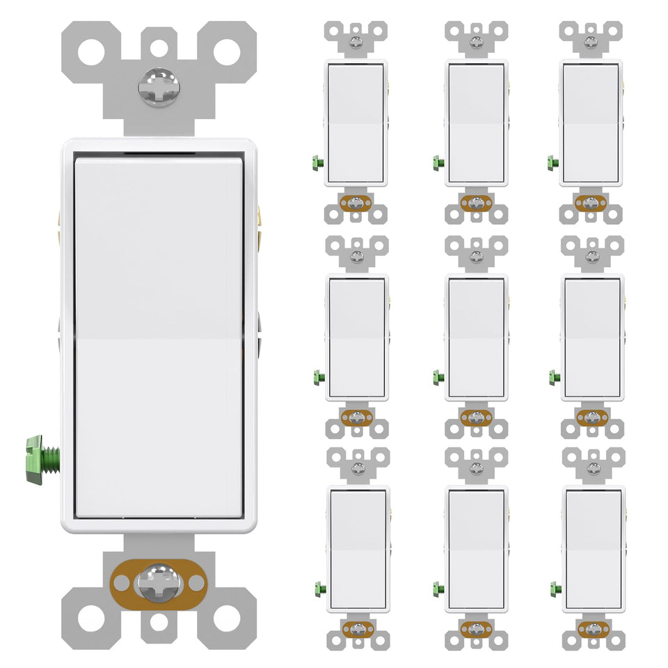 AIDA 4-way decorator switch front view with glossy white finish for versatile lighting control.