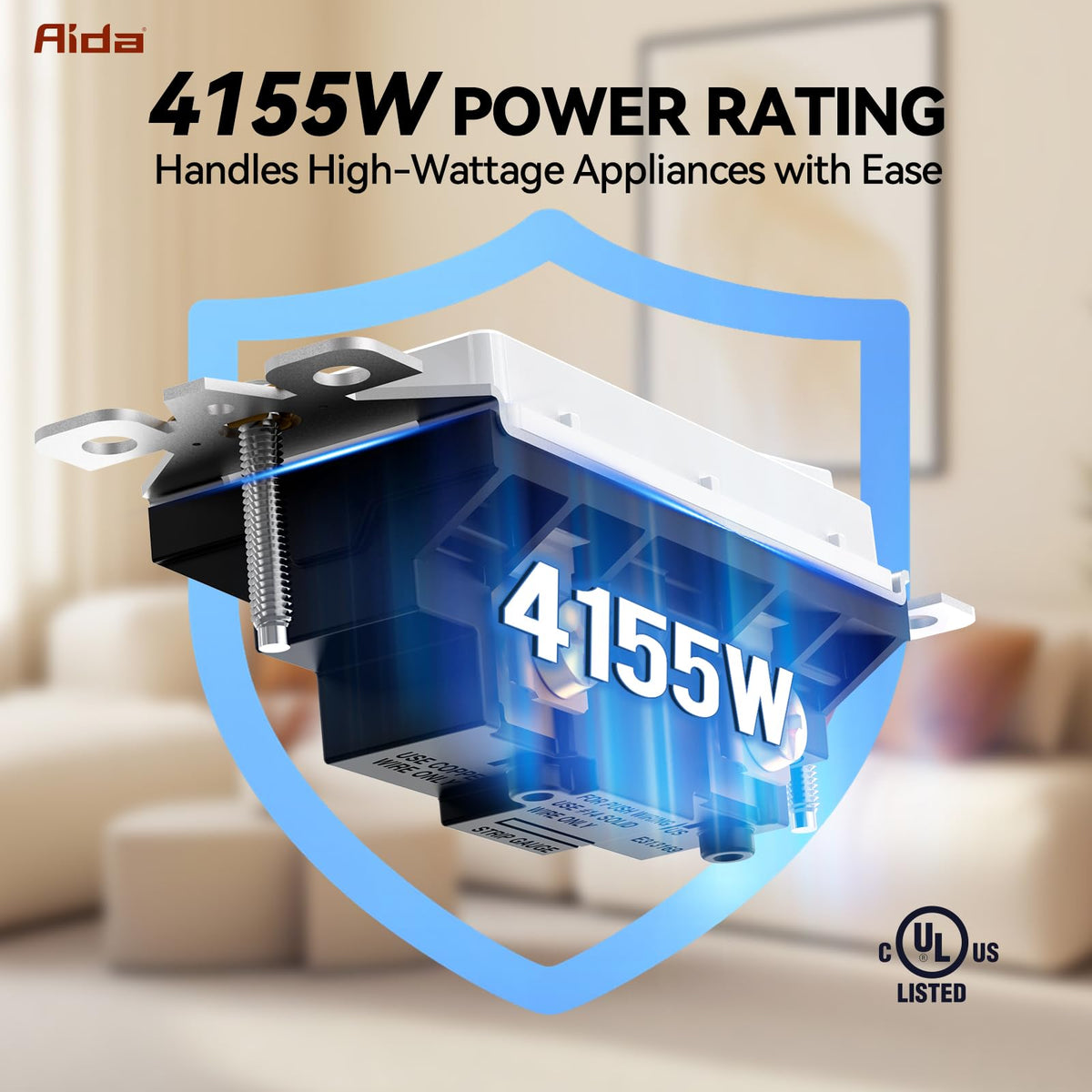 AIDA easy-installation design with push-in and side wiring simplifies wiring