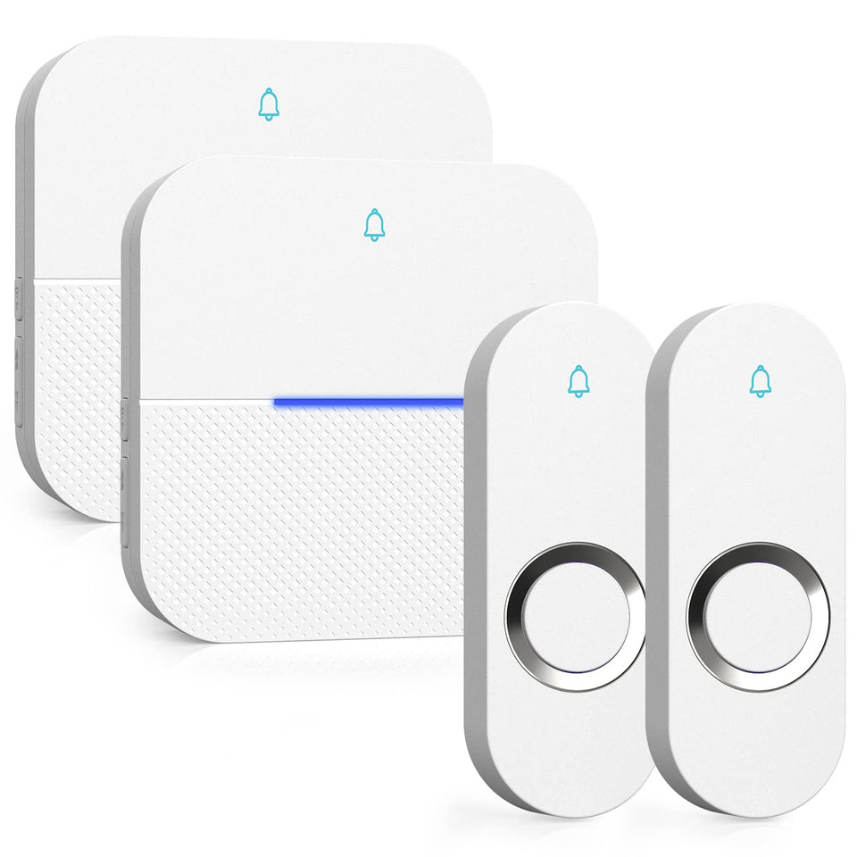 AIDA lighted wireless doorbell receiver during setup highlights easy installation.