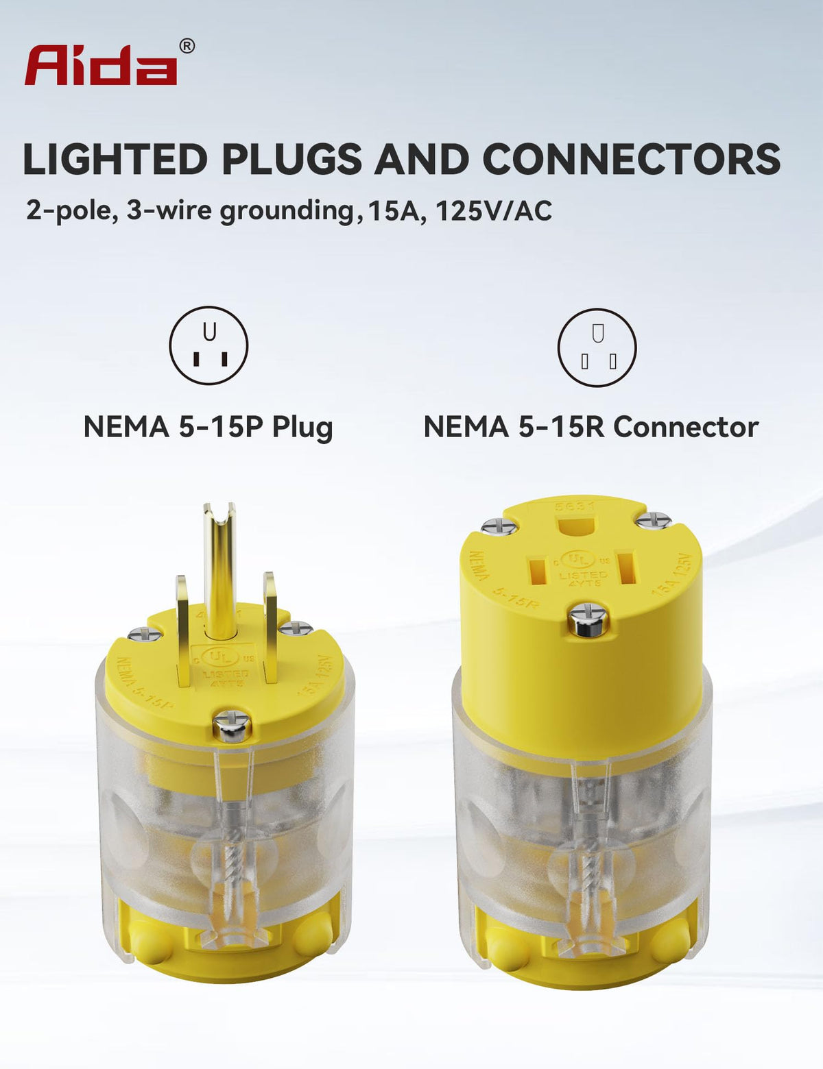 AIDA lighted plug showing the dimpled body grip for secure installation