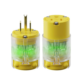 AIDA lighted plug and connector set with green neon indicator signaling power status