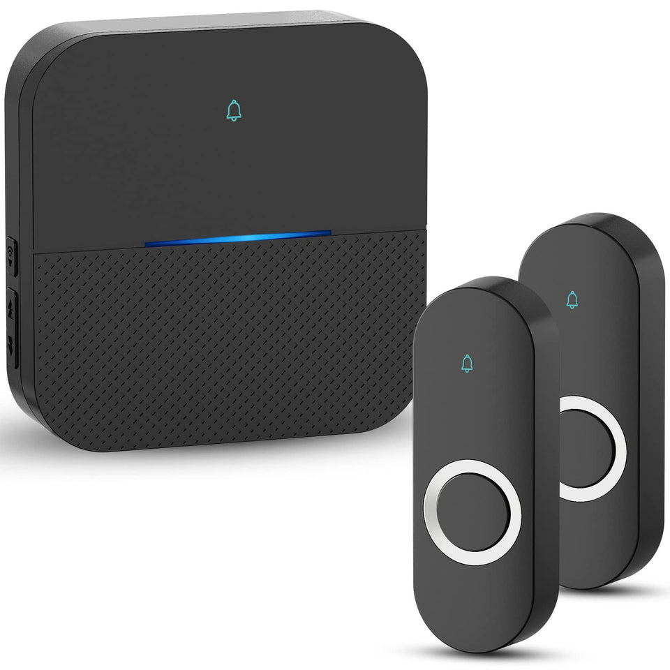 AIDA lighted wireless doorbell receiver mounted on wall with long-range notification