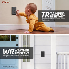 AIDA NEMA 5-15R receptacle for everyday power needs.