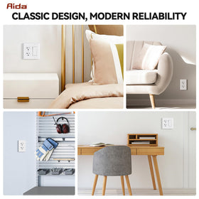 AIDA 125V general-purpose power outlet suitable for home electronics