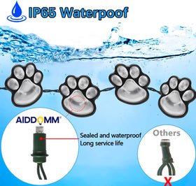 AIDDOMM cat and dog paw decor lights illuminate paths for safe nighttime visibility