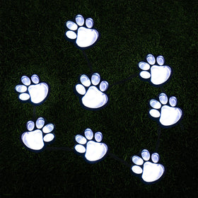 AIDDOMM paw print solar light 8-pack brightens outdoor walkways with cold white glow