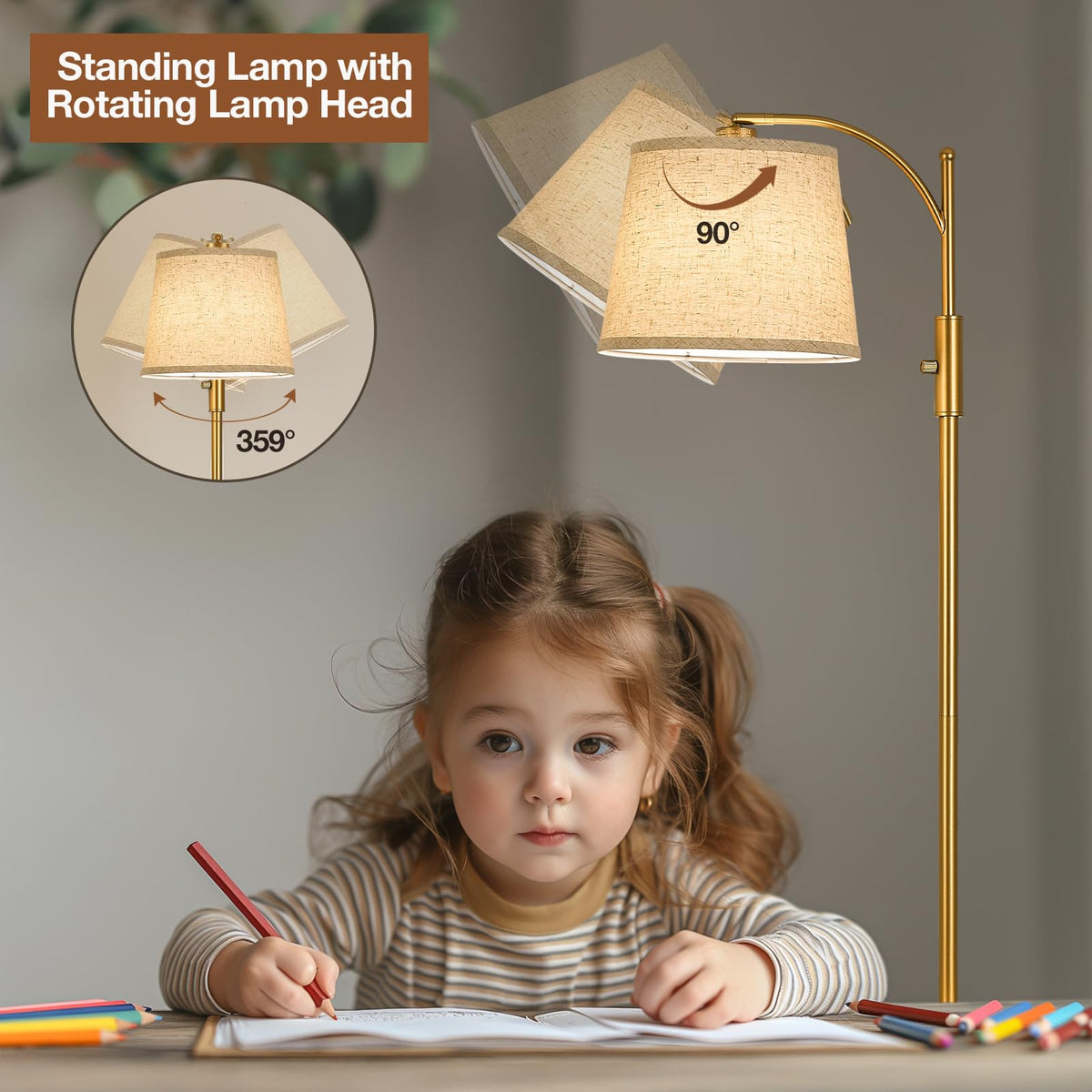Aidenoey 359-degree horizontal rotation enables flexible light angles.