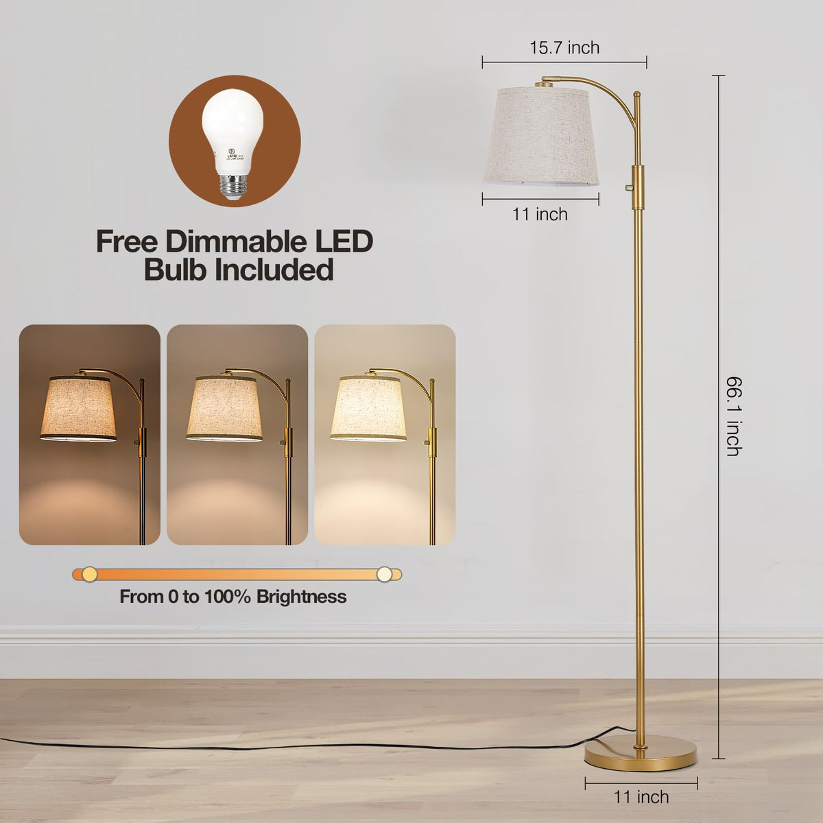 Aidenoey 90-degree vertical tilt facilitates precise task lighting.