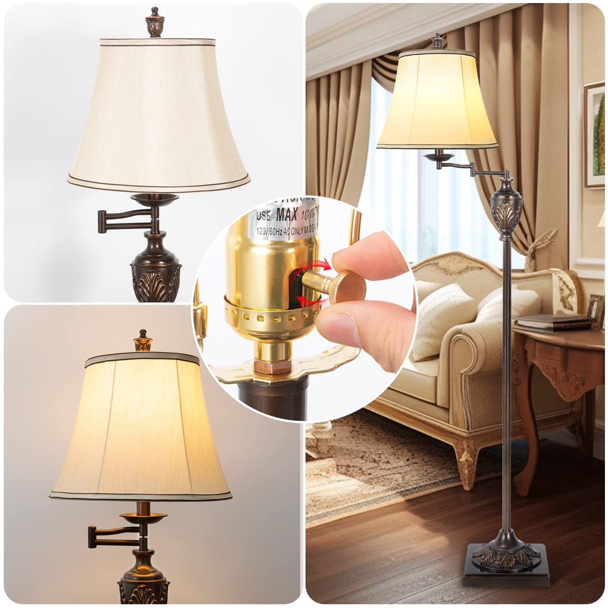 AIDENOEY 60.5 inch tall lamp sits gracefully in a living space.