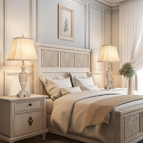 AIDENOEY white washed finish complements vintage decor.