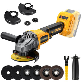 AIDERAR 4-1/2-inch cordless grinder tool showcases compact power for quick jobs.