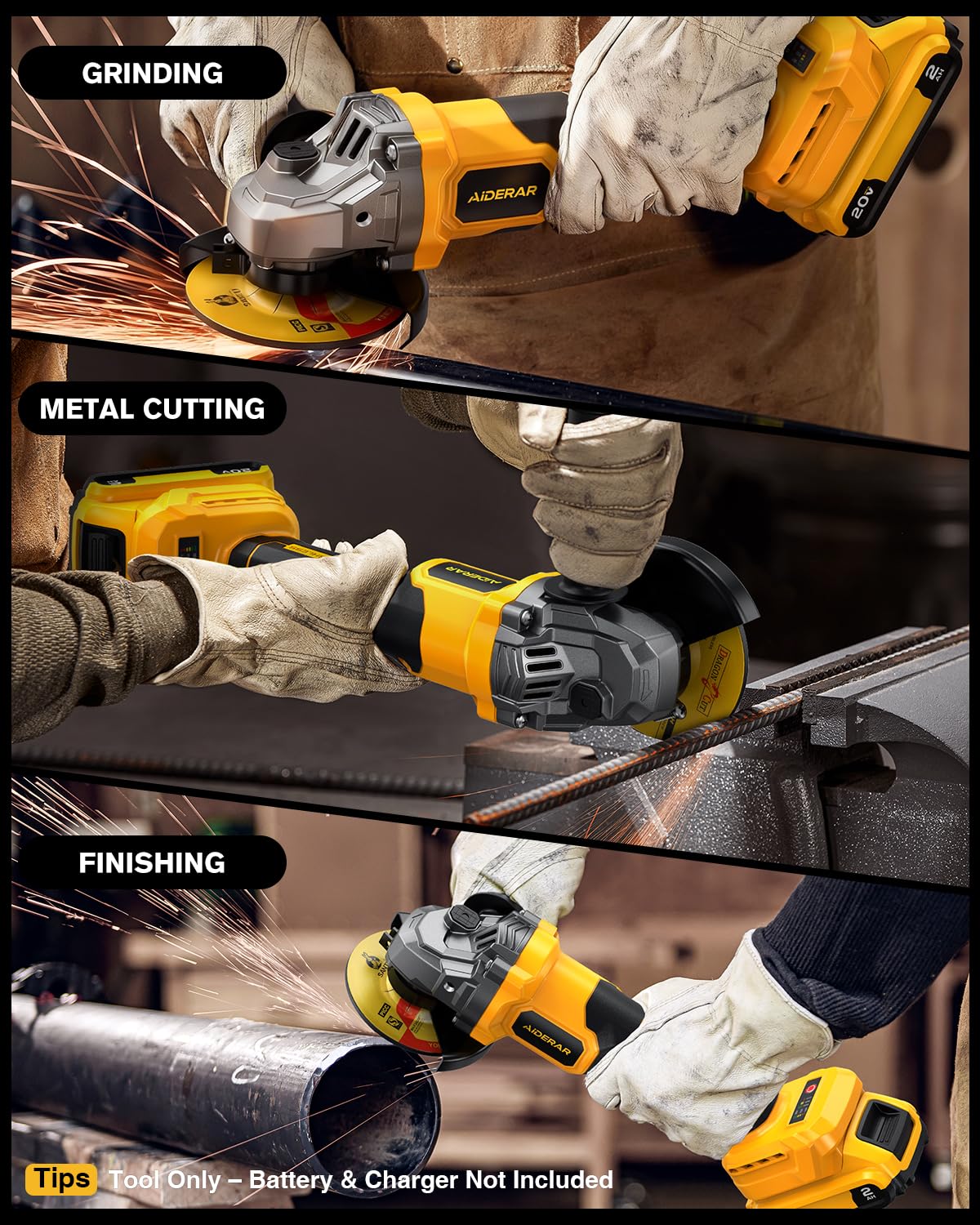 AIDERAR 5/8-11 spindle thread ensures wide wheel compatibility.
