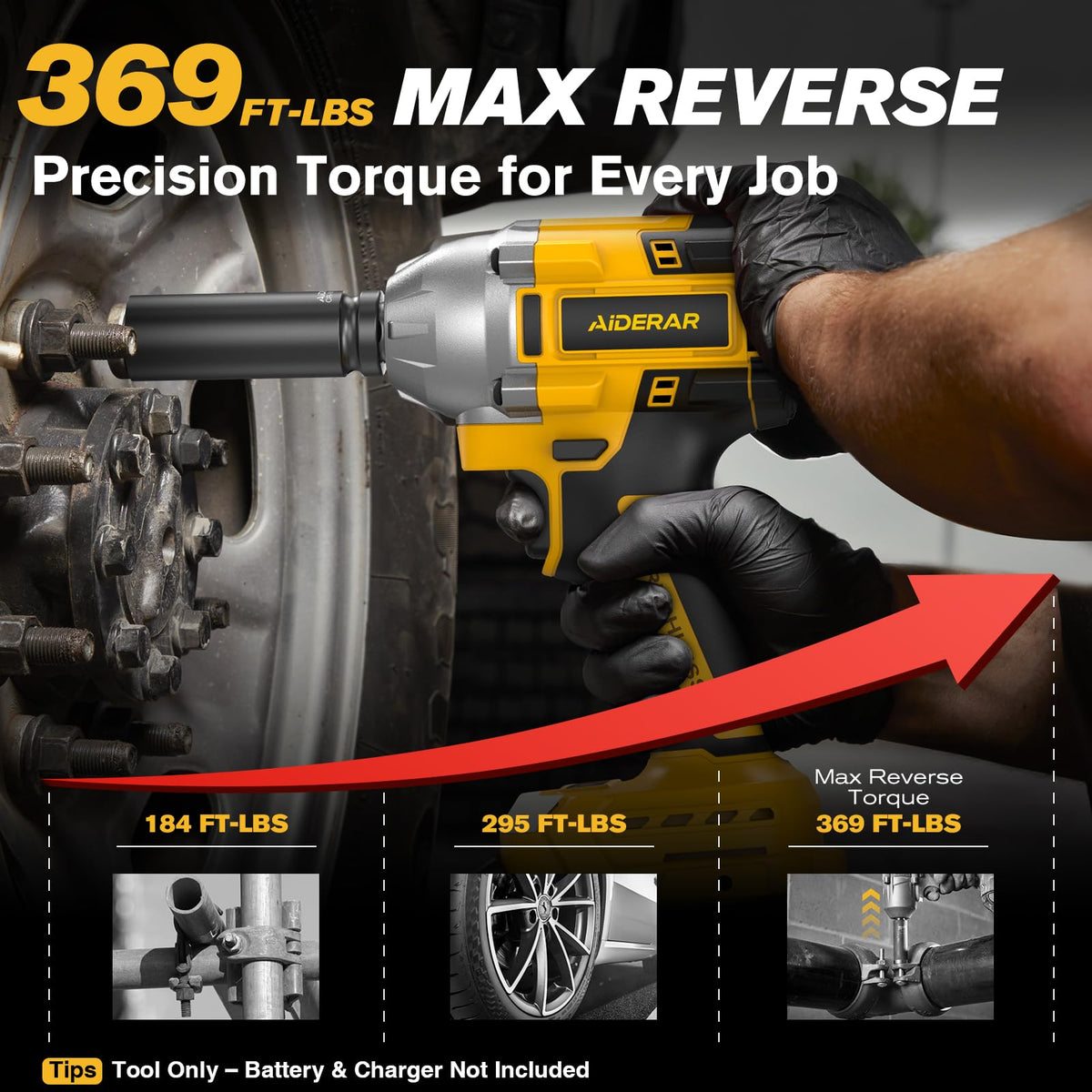 AIDERAR tool compatible with DeWalt 20V batteries, bare tool option