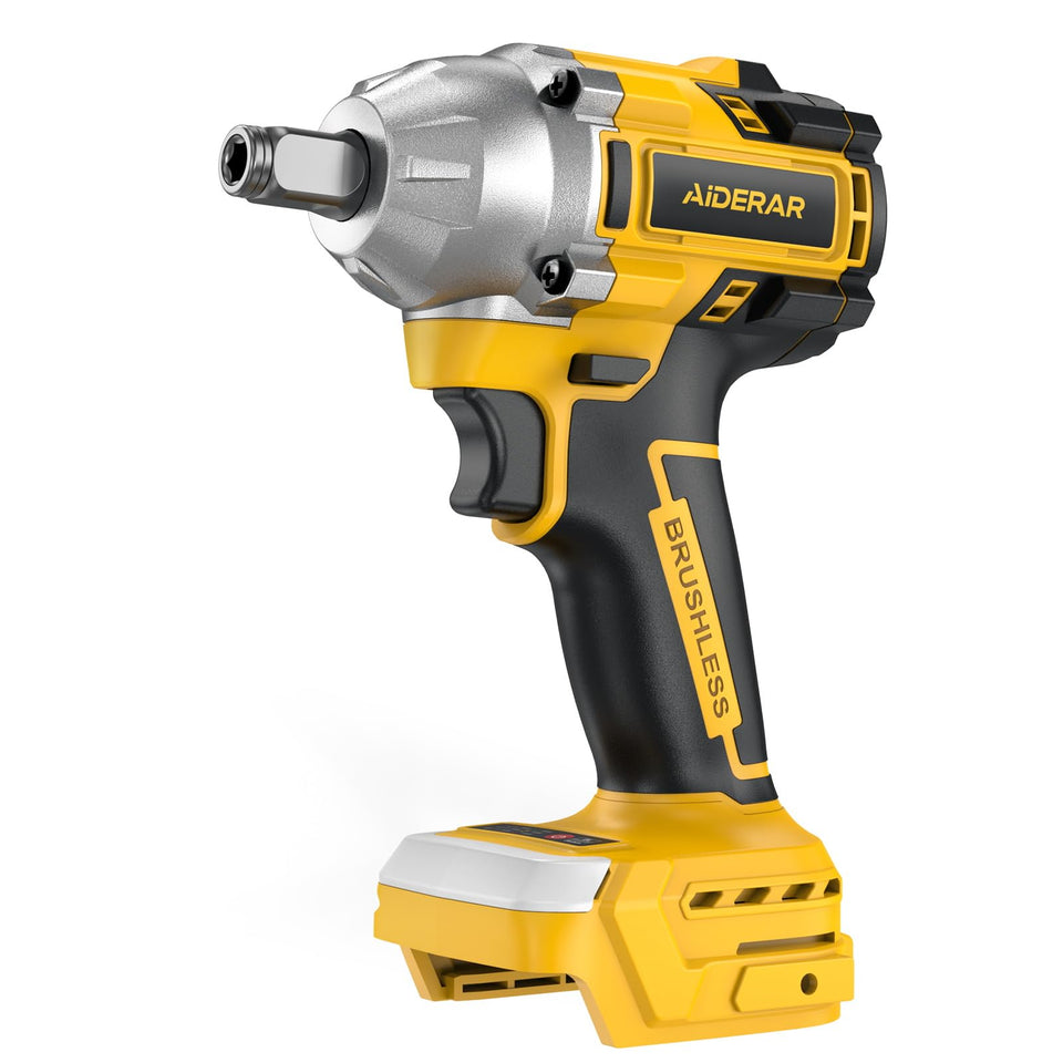 AIDERAR cordless impact wrench with LED light for tight spaces in your garage