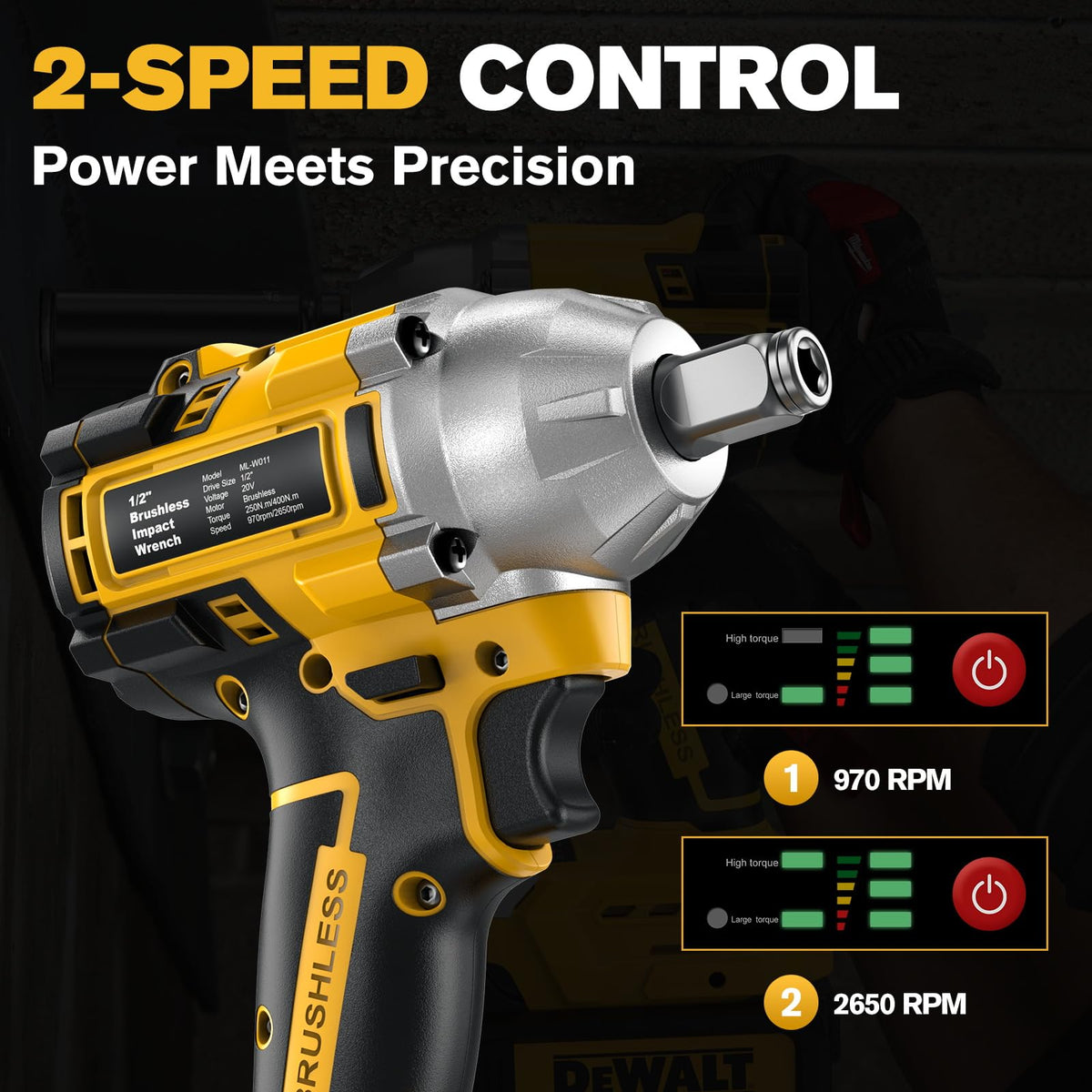 AIDERAR cordless impact wrench in a workshop with rusted bolts