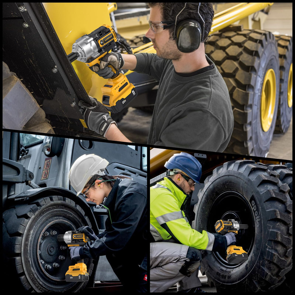 AIDERAR impact wrench auto-stop reverse reduces bolt drop during tire changes