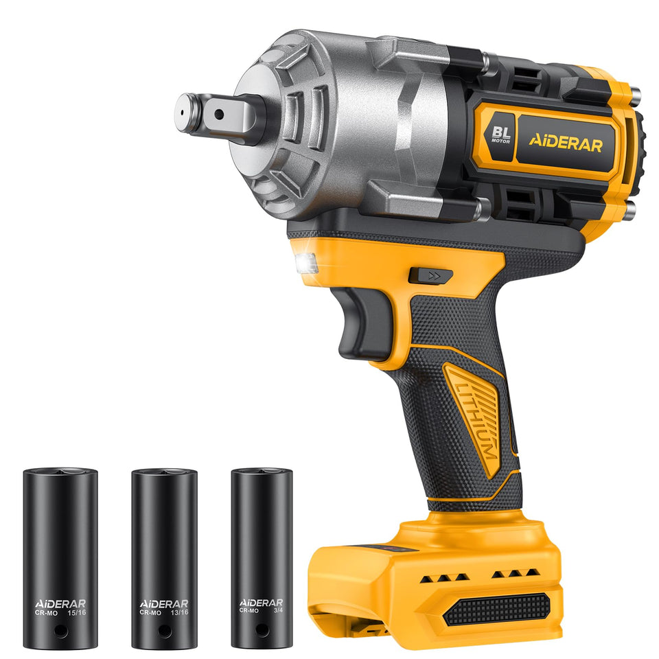 AIDERAR impact wrench for DeWalt, 1328 ft-lbs, ideal for lug-nut removal