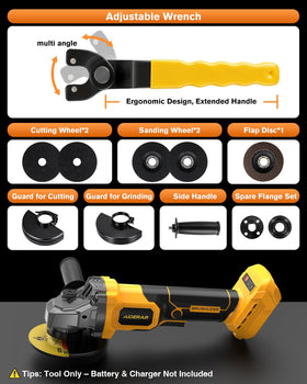 AIDERAR two metal guards highlight safer grinding and cutting.