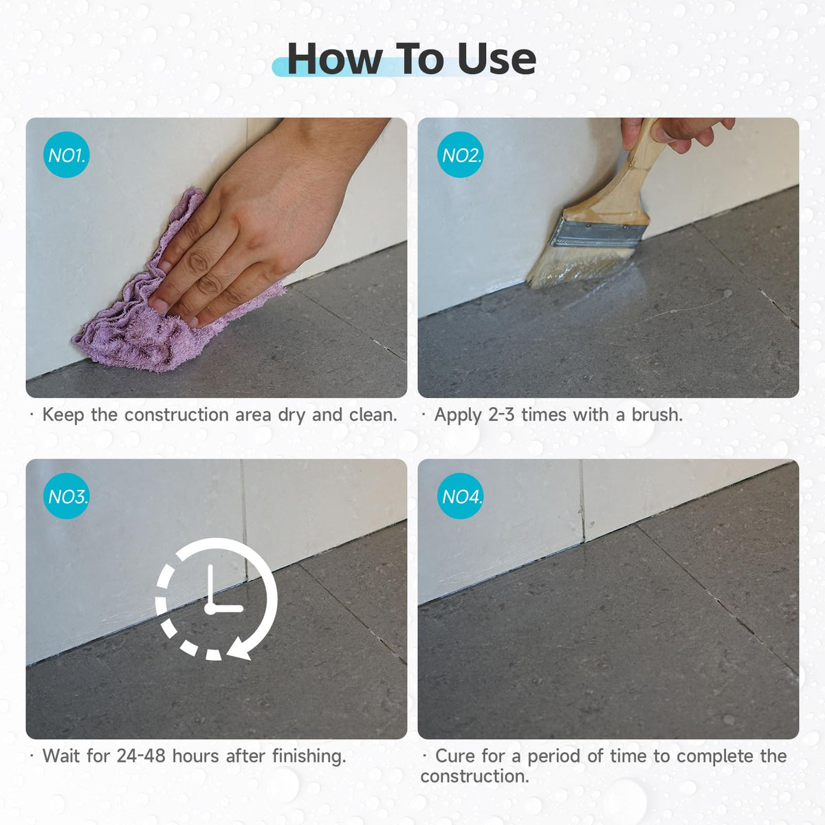 Aididan bathroom tiles sealed with invisible coating for moisture resistance