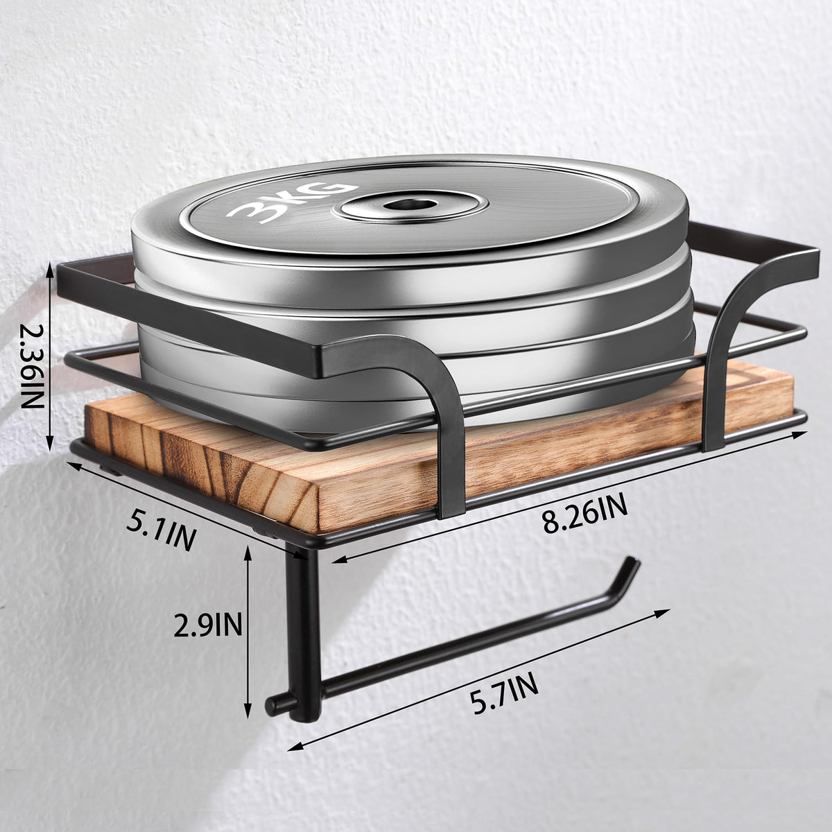 AIDILI large wooden platform supports bottles on the upper shelf securely.