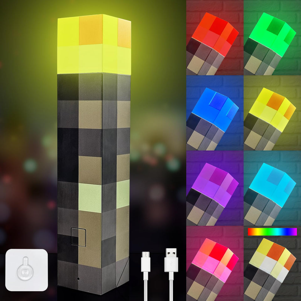 AIDYVOI light-up wall torch lamp shows seven-color glow for dynamic room ambiance