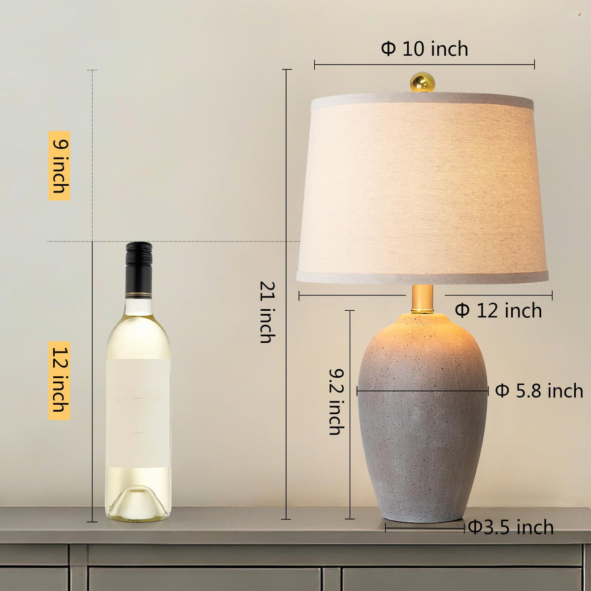 AIEAMPDO white linen lampshade softens light for cozy reading spaces.