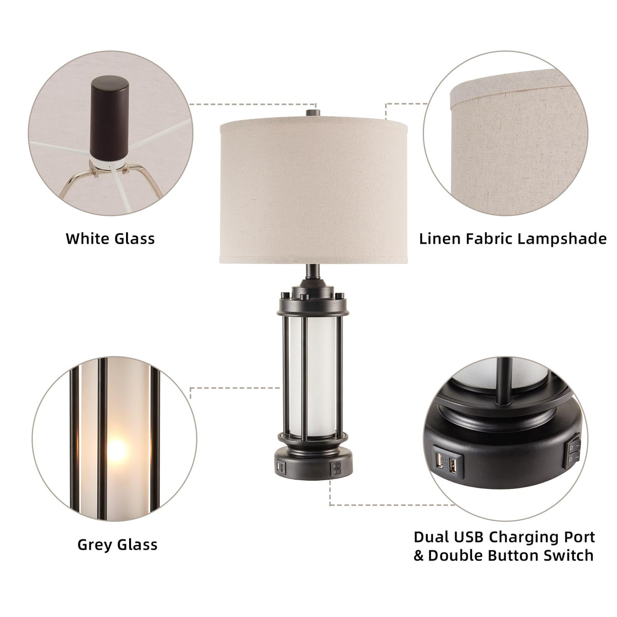 AIEAMPDO pair enhances bedroom or office with a contemporary yet timeless look.