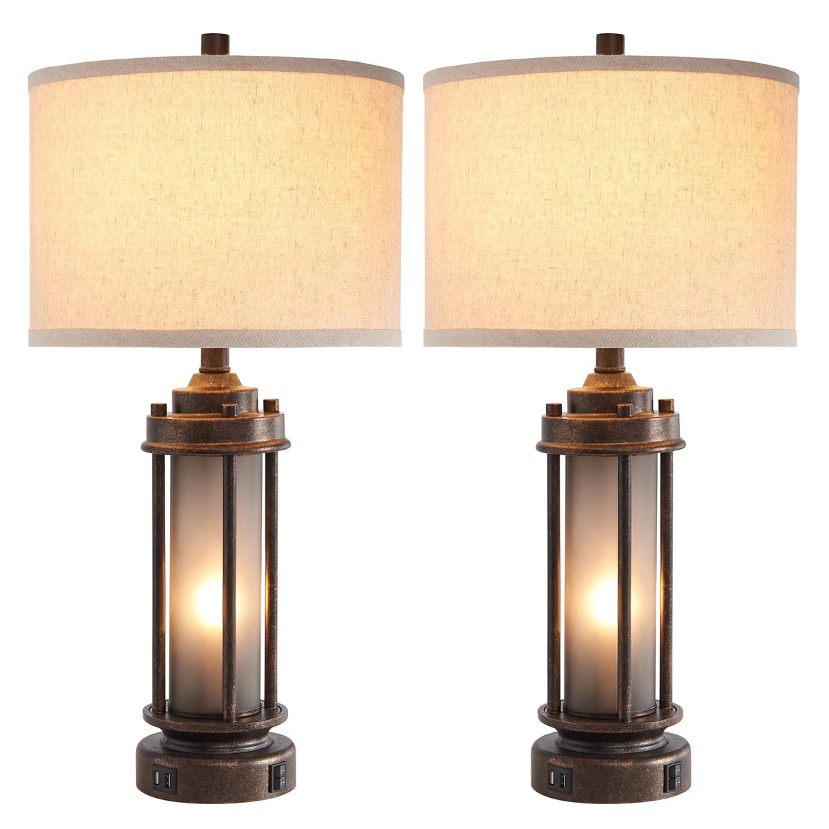 AIEAMPDO farmhouse lamp bronze four bulbs included for immediate use