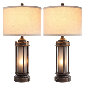AIEAMPDO farmhouse lamp bronze four bulbs included for immediate use