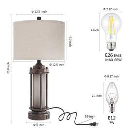 AIEAMPDO farmhouse lamp bronze sturdy metal base for stability