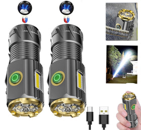 AIERSEN rechargeable mini LED flashlight with 9000 lumens for bright outdoor illumination.