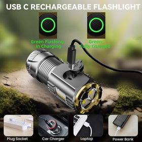 AIERSEN two-piece pack flashlight ready for travel, camping, or emergencies.